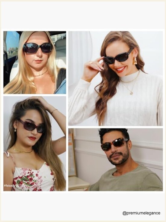Vintage Square Polarized Sunglasses UV400 Wrap Around Thick Frame
